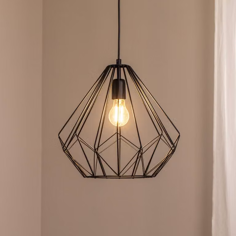 Lampada a sospensione Diamond Opviq, dimmerabile, Nero, Soggiorno / Sala da pranzo, Metallo, Moderno, Lampada a sospensione
