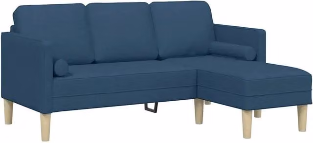 Set di Divano | Divano da soggiorno | Sofa con cuscino Blu Poliestere