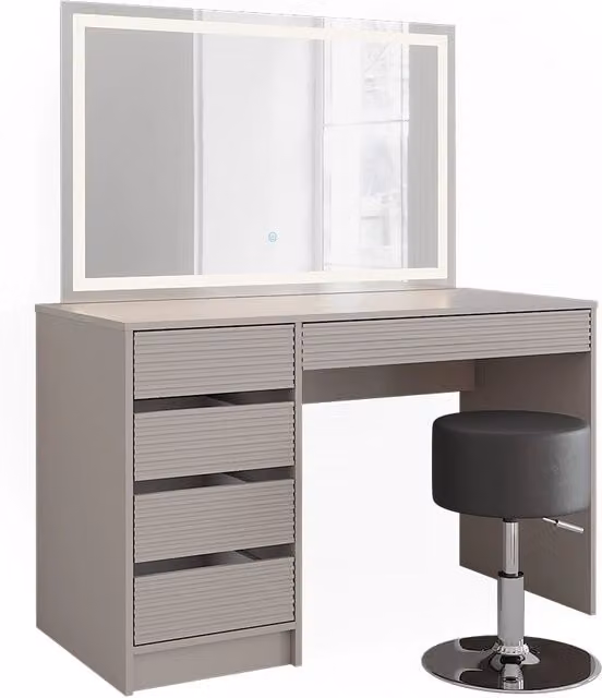Tavolo da toilette Sherry Cachemire 120 cm con specchio LED e sgabello Vicco