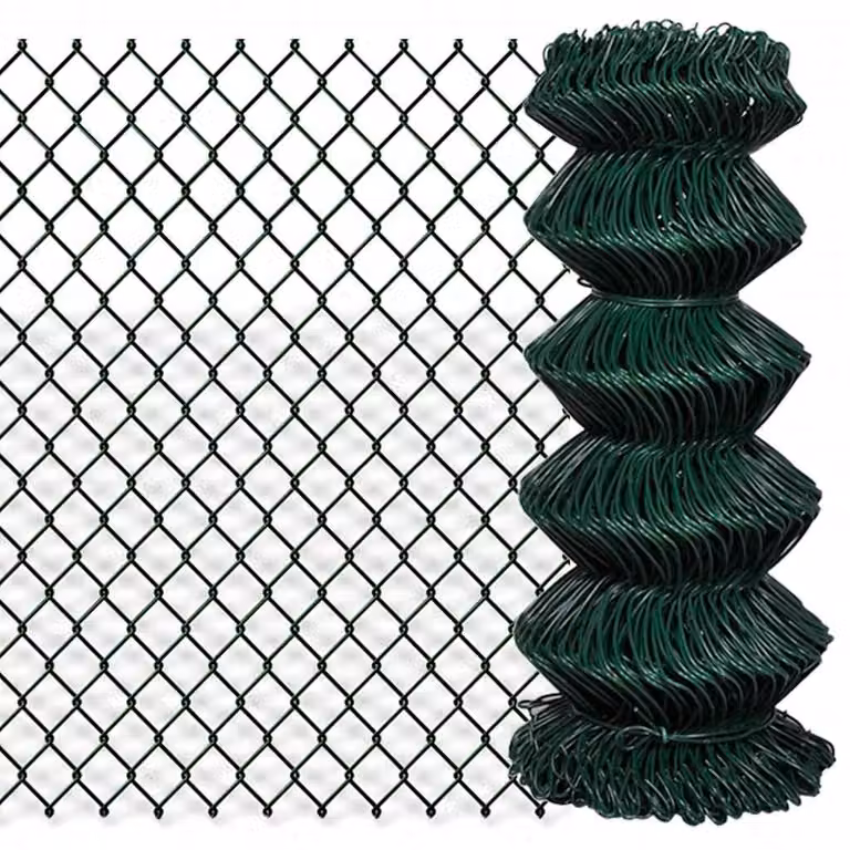 Recinzione a rete vidaXL in acciaio rivestito in PVC verde, L: 15 m, H: 0,8 m