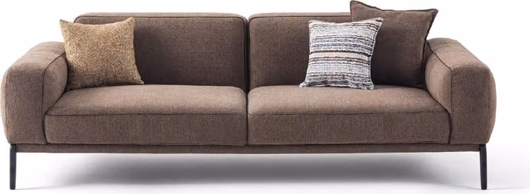 Dreisitzer Sofa 3 Sitzer Couch Braun Stoffsofa Stoff Modern Polstersofa