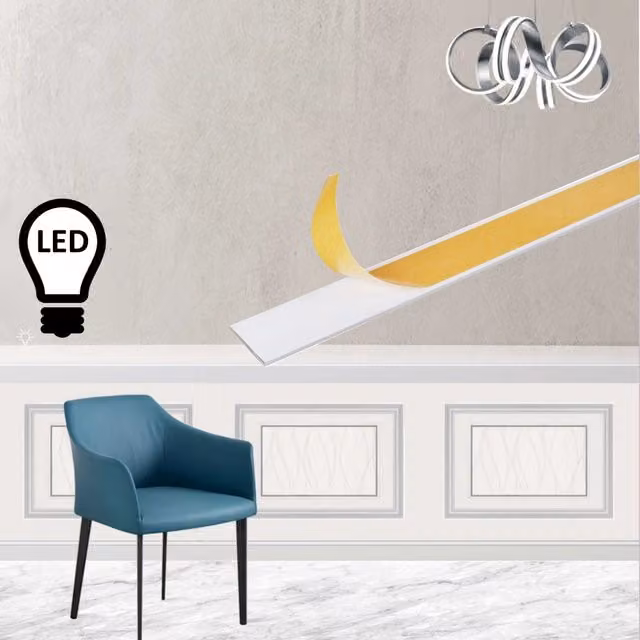 Kit Boiserie Autoadesiva Polistrutturata Boiseternal Modello Rebecca LED Colore Bianco 2mq