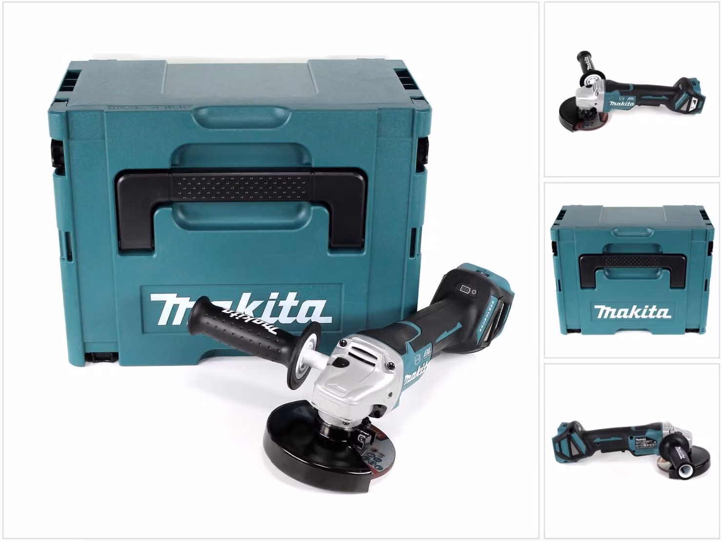 Makita DGA 517 ZJ Smerigliatrice angolare a batteria 18V 125mm in valigetta Makpac - senza batteria, senza caricabatterie