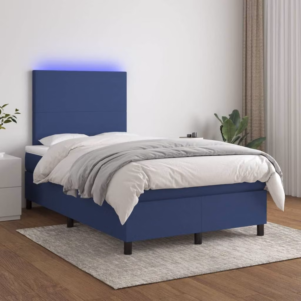 Maison Exclusive - Letto a Molle con Materasso e LED Blu 120x200cm in Tessuto