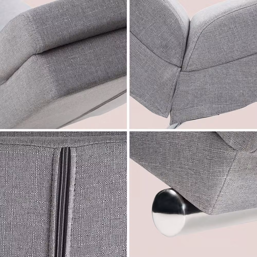 Poltrona relax London Casaria grigia in tessuto con design ergonomico moderno – 2