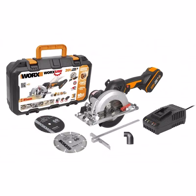 Sega circolare Worx WX531 20V Brushless con batteria 2Ah per tagli fino a 41 mm – 2