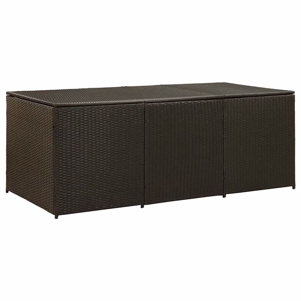 vidaXL Baule da Giardino in Polyrattan Marrone L/P/H: 180 x 90 x 70 cm – 2