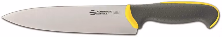 Coltello cucina, lama cm 20, colore giallo, linea Tecna