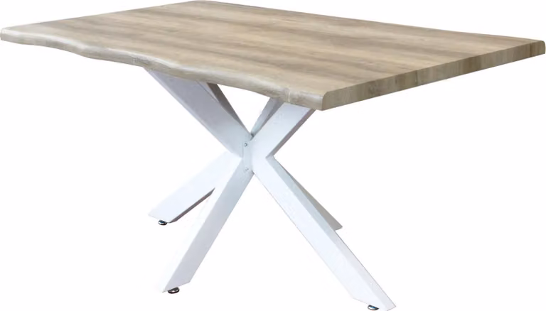 Milani Home - tavolo da pranzo fisso 160 x 90 x 75 cm, quercia chiaro e bianco, piano melaminico