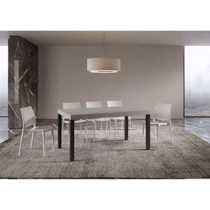 Tavolo allungabile rettangolare ITAMOBY Everyday con piano in laminato e telaio in metallo, Colore Antracite e Cashmere, L: 160-244 cm, P: 80 cm – 2