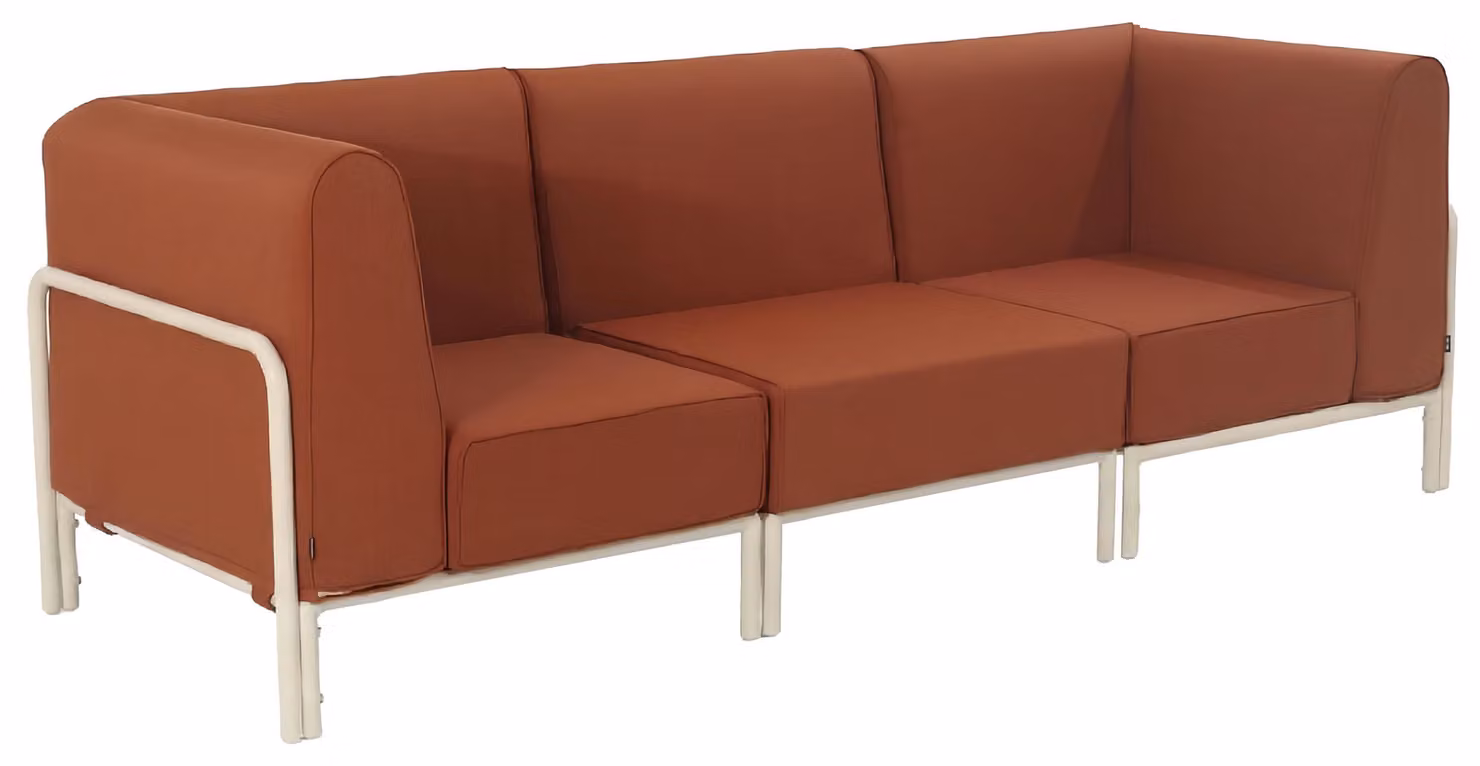 Set modulare di mobili da giardino bassi 3 posti terracotta - Oviala Patio