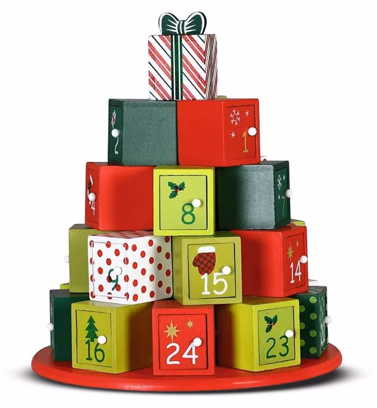 Calendario dell'Avvento 2025, 25 cassetti, albero di Natale in legno, fai da te, multicolore