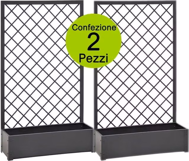 Fioriere da esterno in metallo con traliccio per terrazzo giardini balconi pezzi 2 verdemax
