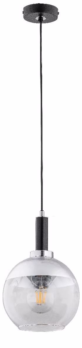 Lampada a sospensione con paralume rotondo ADRIA nera 1xE27x15W in metallo, dimensioni: 90x18x18 cm, IP20 Alfa