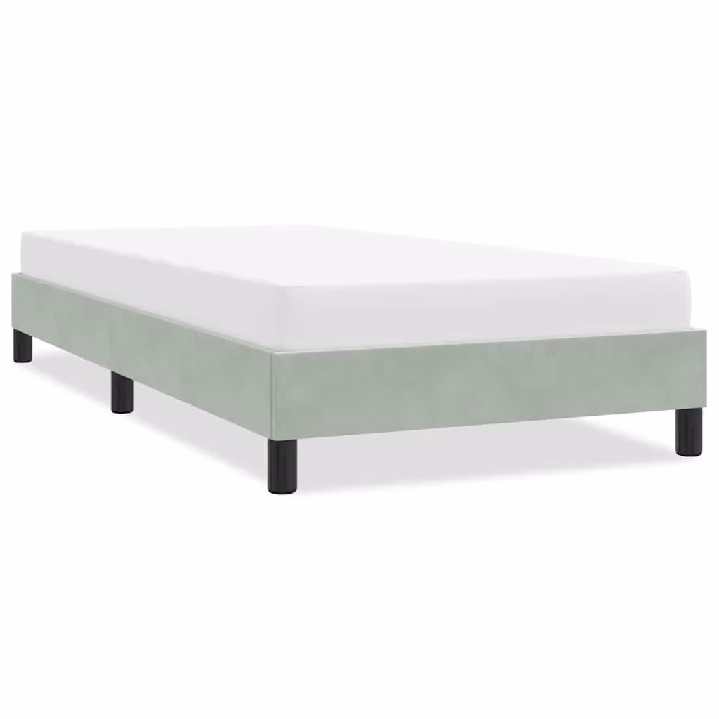 vidaXL Giroletto senza Materasso in Velluto Grigio Chiaro L/P/H: 90 x 220 x 25 cm