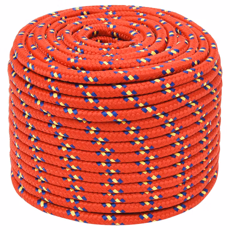 Corda multiuso vidaXL in plastica rossa da 12 mm con lunghezza di 25 m