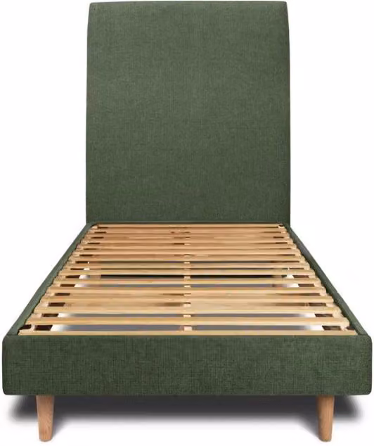 Letto 90x200 cm con testata imbottita - Tessuto Tela opaca