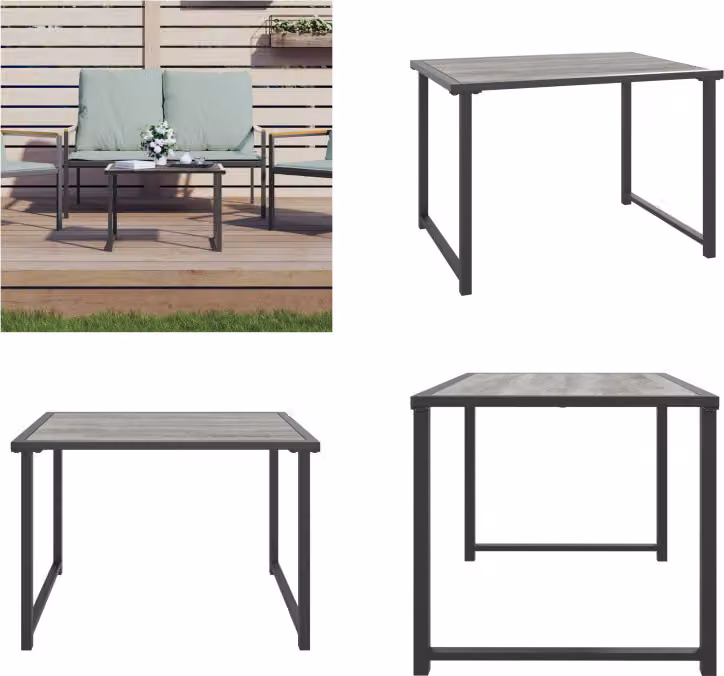 vidaXL Tavolo da giardino antracite 55x40x37 cm in acciaio - Tavolo da giardino - Tavoli da giardino - Tavolino da salotto - Mobili da giardino