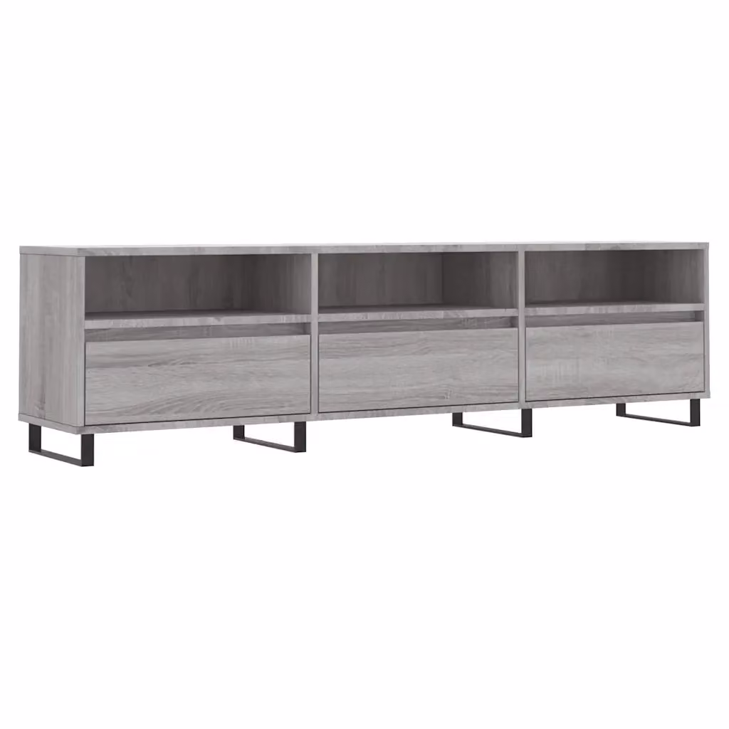 Mobile Porta TV Moderno vidaXL Grigio con Finitura Opaca in Legno e Metallo L: 150 cm, P: 30 cm, H: 44,5 cm – 2