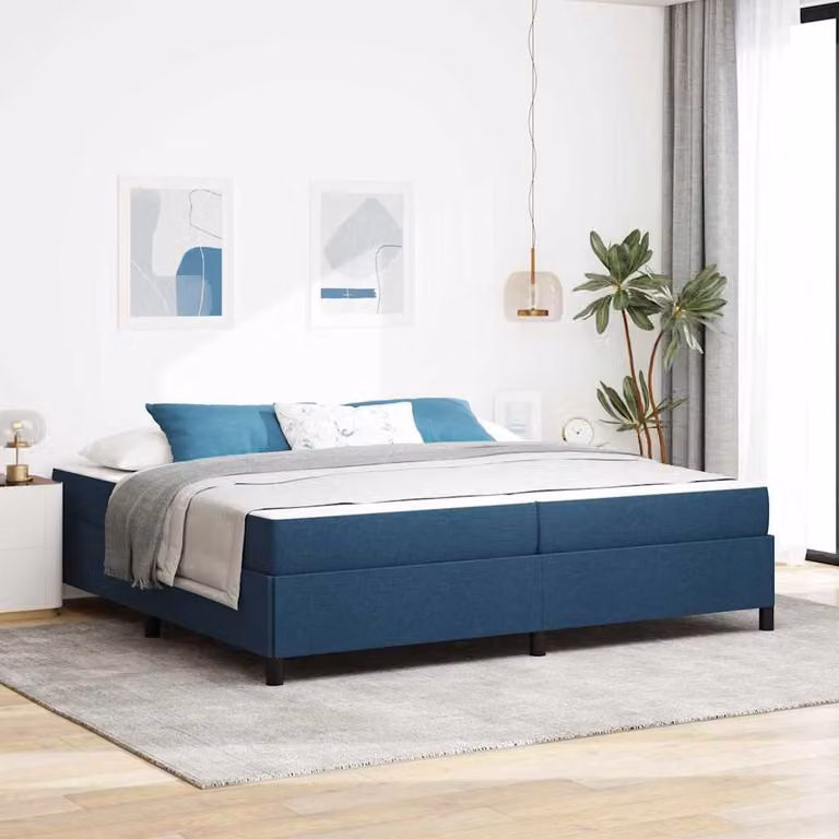 Maison Exclusive - Letto boxspring blu 200 x 200 cm tessuto