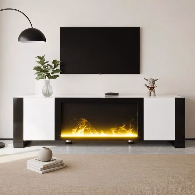 TV-Schrank White+Black in Spanplatte 165 cm