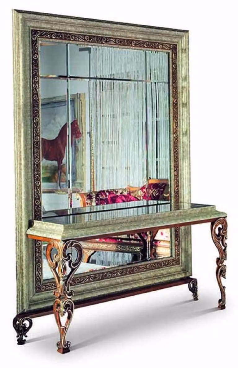Casa Padrino Console con specchio barocco argento antico / rosso - Mobili barocchi - Italy