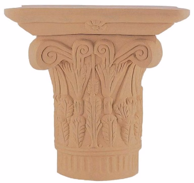 Casa Padrino Colonna barocca in terracotta 80 x 80 x H. 73 cm - Colonna decorativa in Vetroceramica fatta a mano - Decorazione barocca per giardini e terrazze