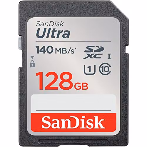 SanDisk 128 GB Ultra SDXC Scheda di Memoria, con velocità fino a 140 MB/s, prestazioni dell'app A1, UHS-I, Classe 10, U1