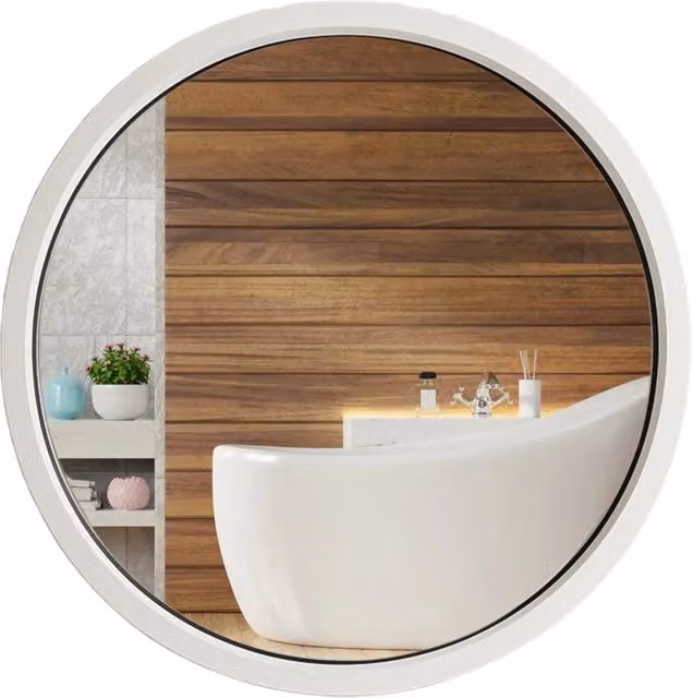Specchio da parete tondo con luce LED Rea bianco modello Bl807 Diametro: 60 cm – 1