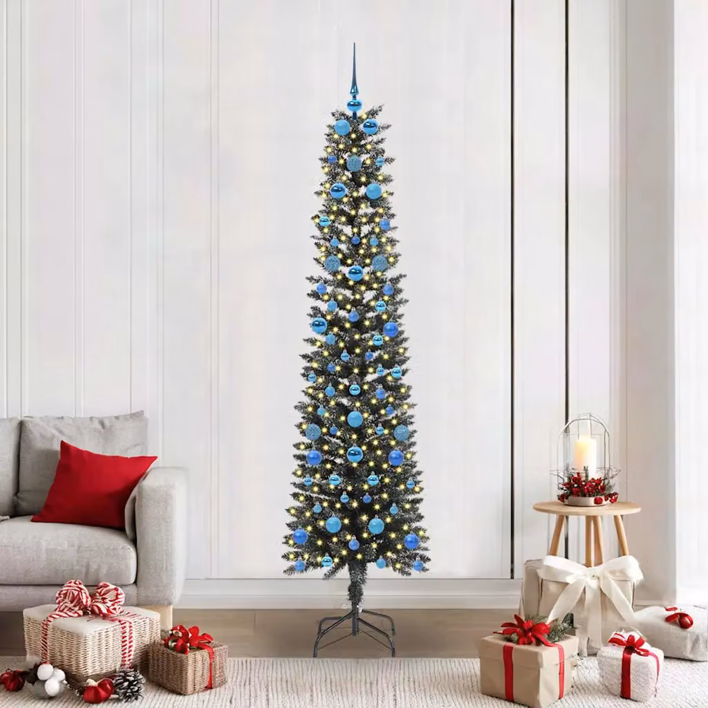 Albero di Natale artificiale verde vidaXL con 300 LED luce bianca calda, Altezza: 210 cm