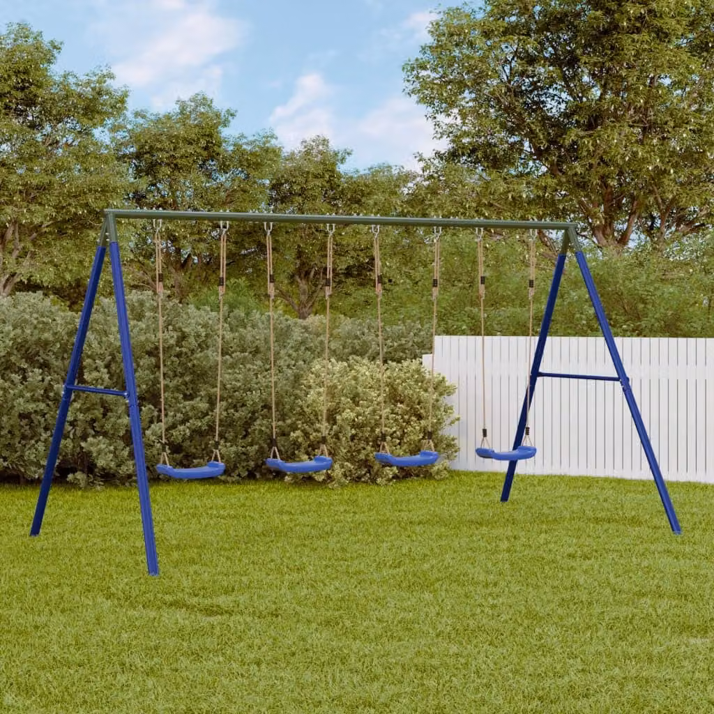 vidaXL Telaio per Altalena da Esterno per Bambini in Metallo, L: 341 cm, A: 185 cm