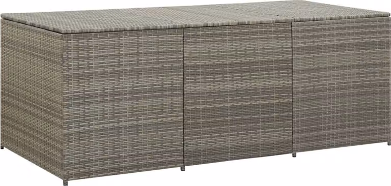 Baule da Giardino in Polyrattan 180x90x70 cm Grigio