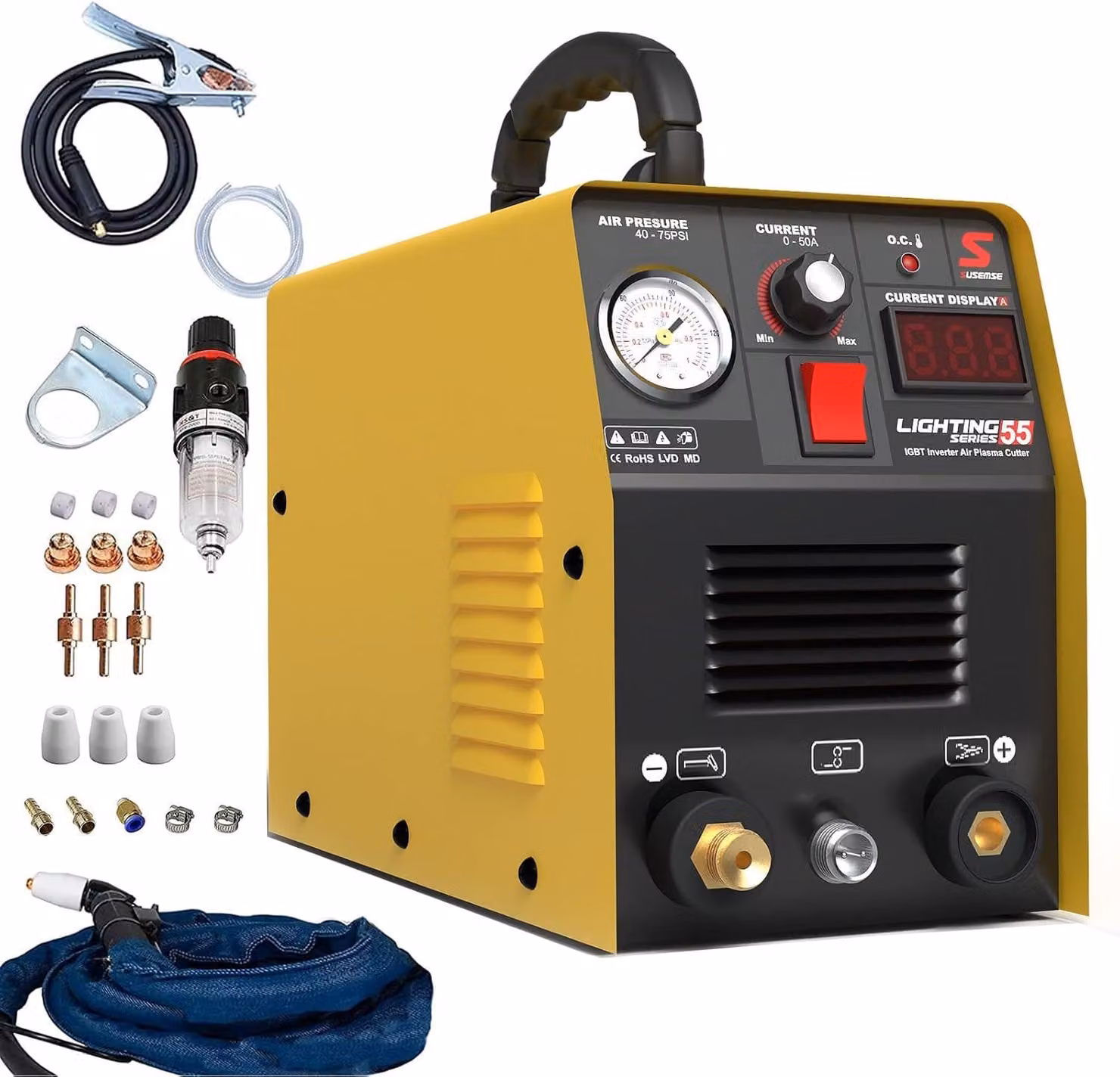 Tagliasigaro a plasma da 55 ampere, inverter IGBT, modello CUT55, completo di torcia per plasma