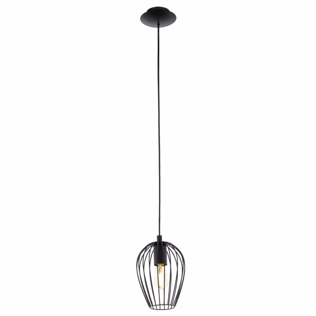 Lampadario Industrial Newtown Piccolo 1 Luce Acciaio Nero