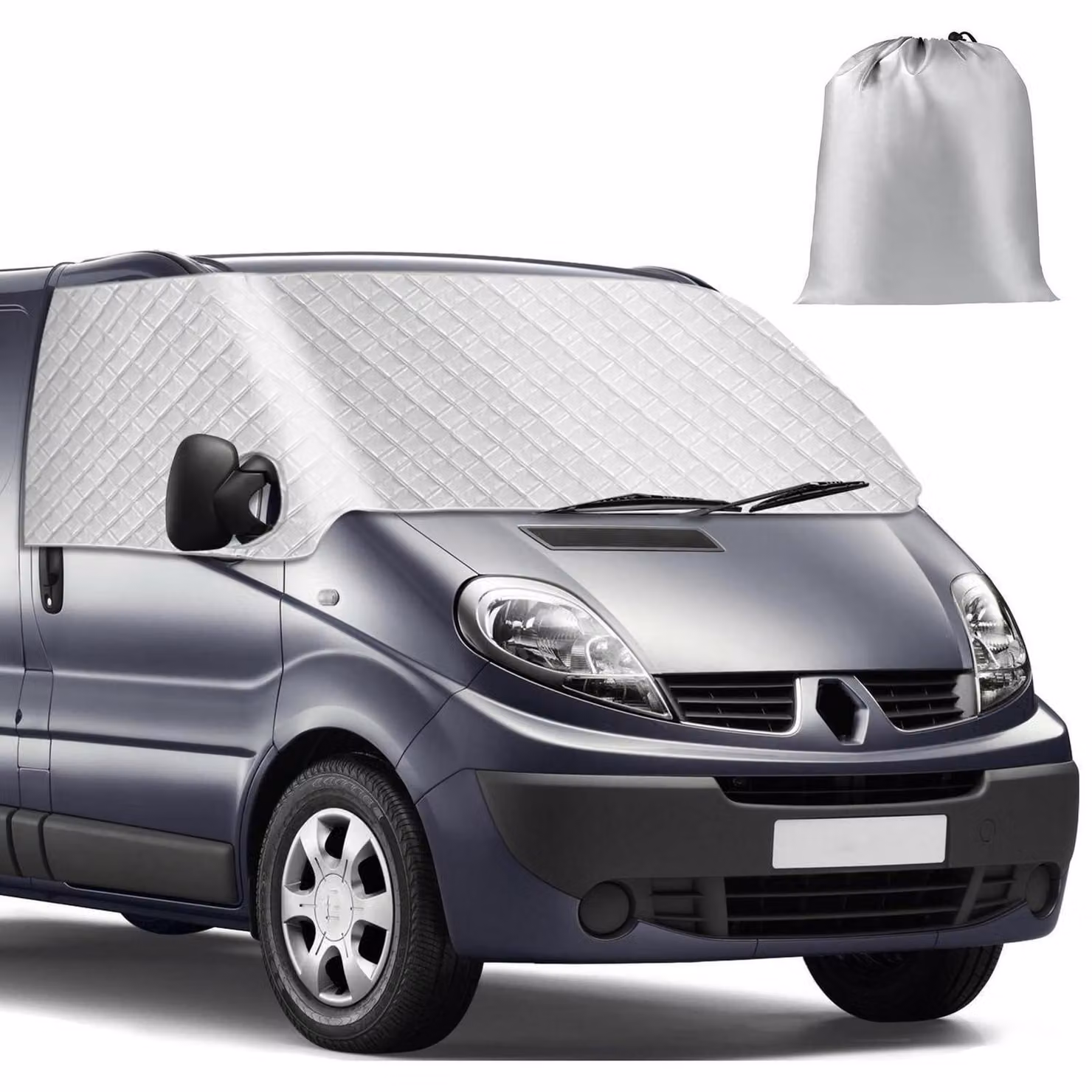 Copertura parabrezza per Renault Trafic dal 2001 al 2014, colore argento, resistente agli agenti atmosferici, protezione UV