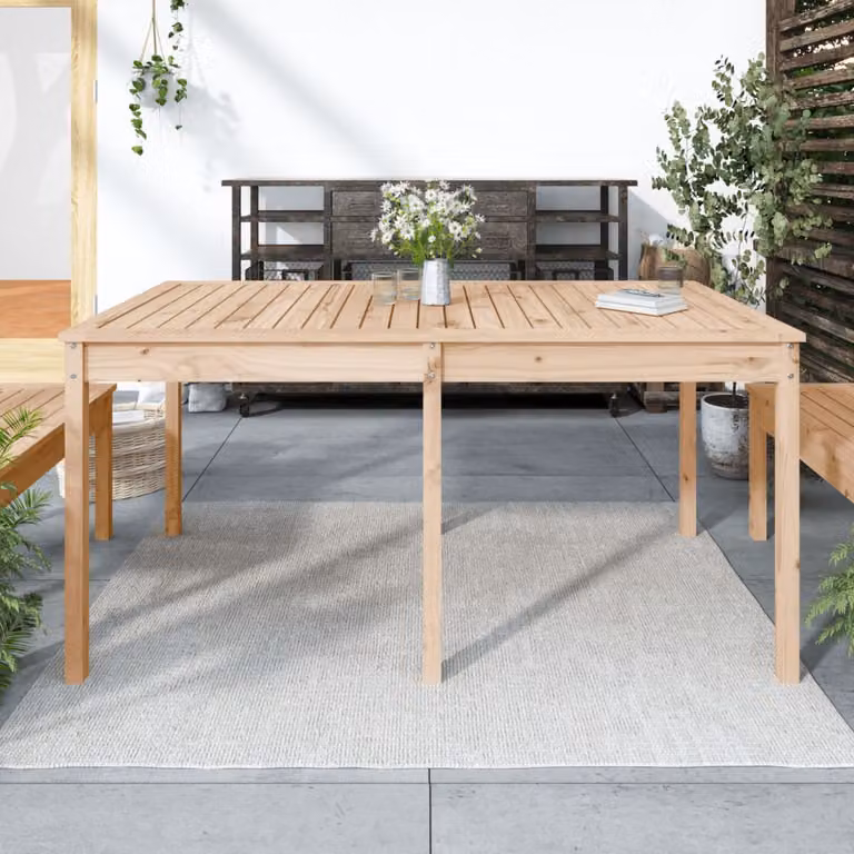 vidaXL Tavolo da Giardino Rettangolare in Legno di Pino Marrone L: 159,5 cm, P: 82,5 cm, H: 76 cm
