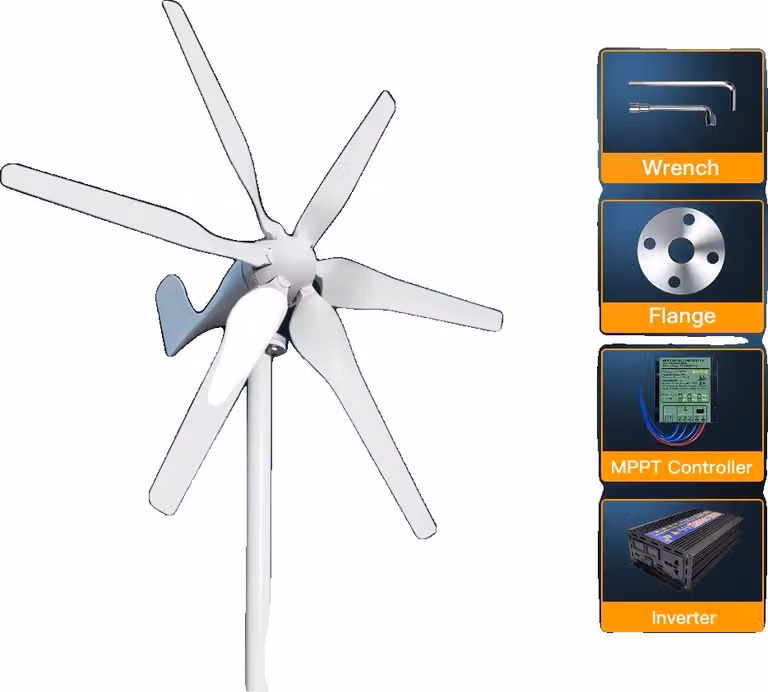 Generatore eolico, utilizzo efficiente dell'energia, opzioni di tensione versatili, con sistema off-grid, 2000W, 48V
