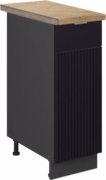 Armadio cucina dispensa alto Fame-Line Nero rigato/Antracite 30 cm, PL Rovere Vicco