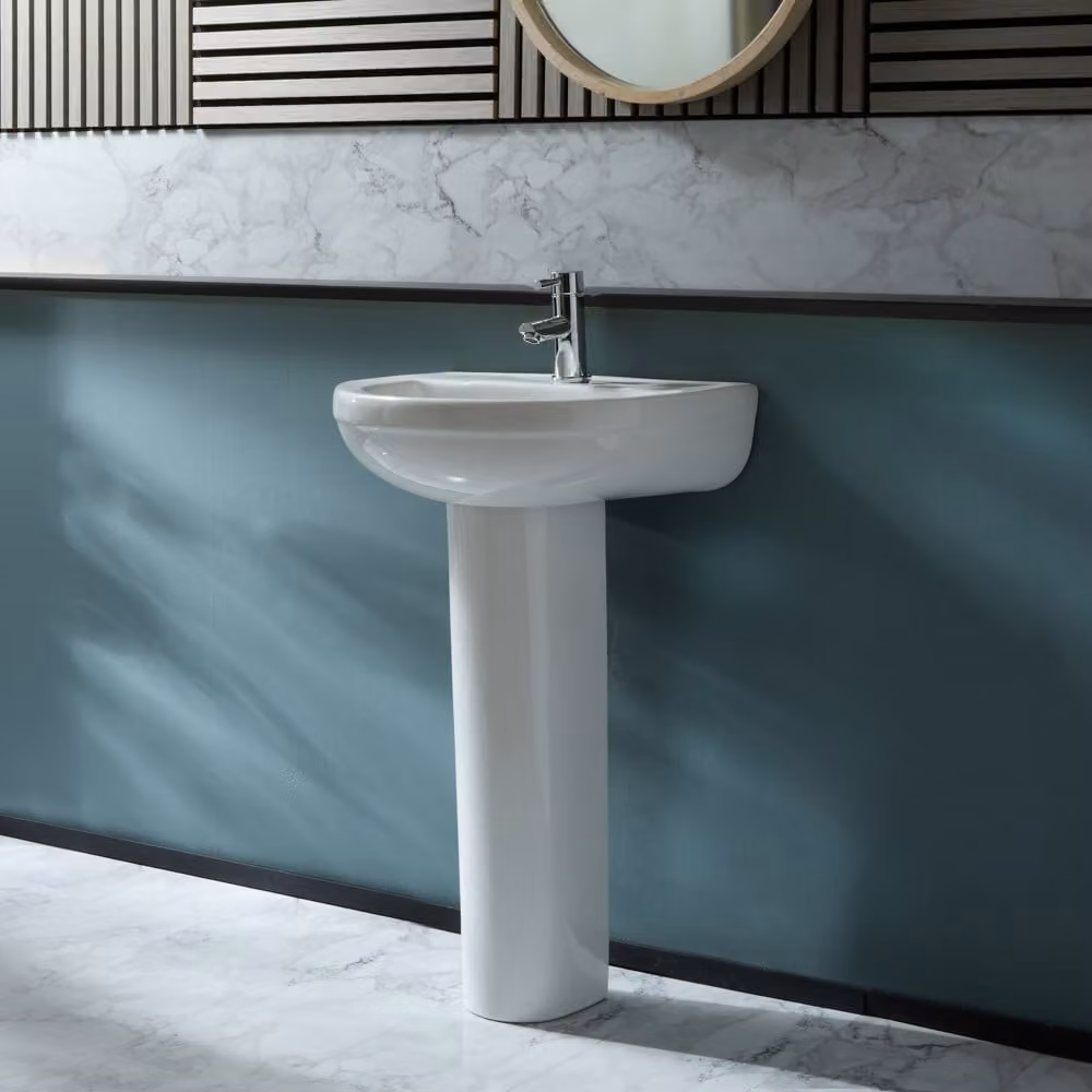 Lavabo Colonna Tondo Bianco 835x550mm – Covelly