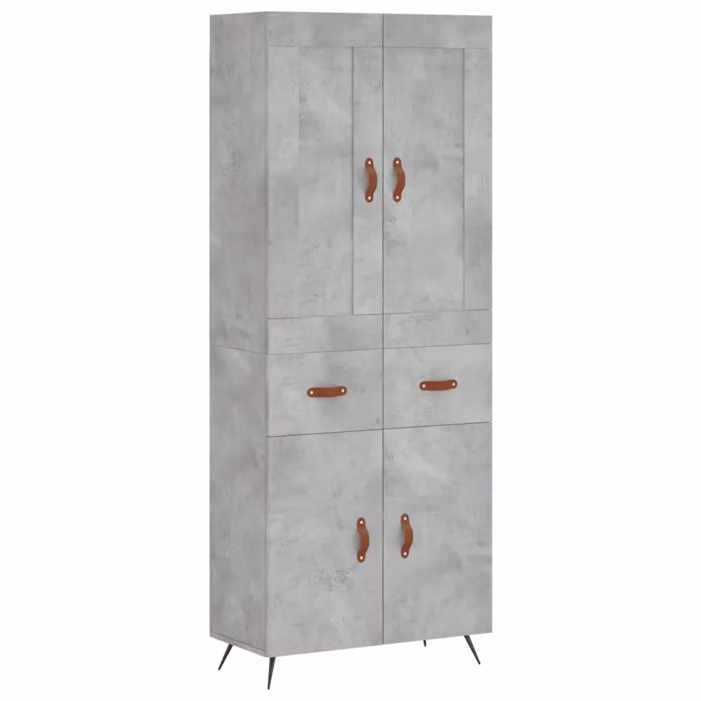 Credenza Industrial vidaXL in Legno e Metallo, Grigio Opaco, L: 69,5 cm, P: 34 cm, H: 180 cm – 2