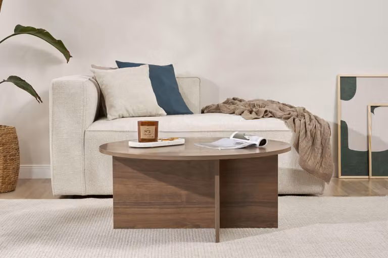 Skye Decor, Soleil - Walnut, tavolino, noce, piano in melamina 100 %, 90 x 90 x 40 cm