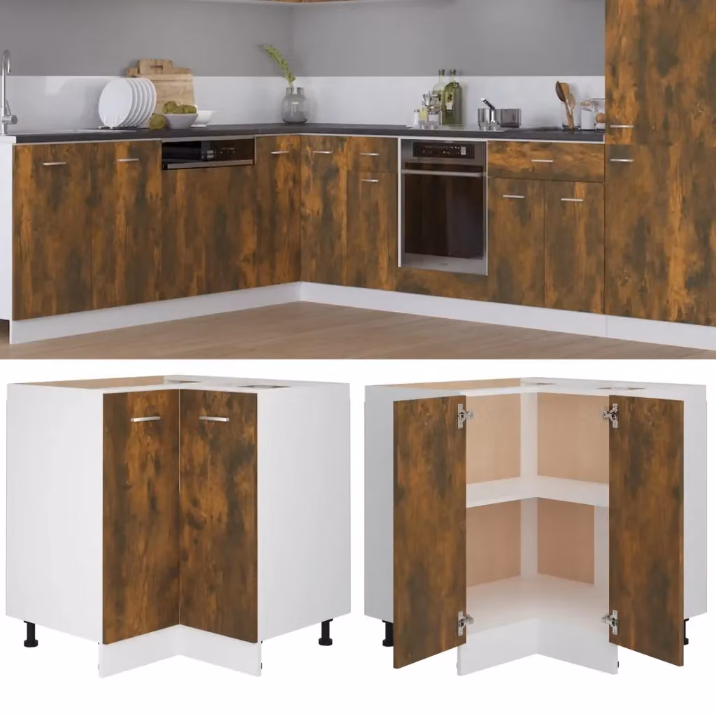 Pensile da cucina Lyon in rovere fumo con ante a battente e ripiani interni L/P/H: 75,5 x 75,5 x 81,5 cm – 2