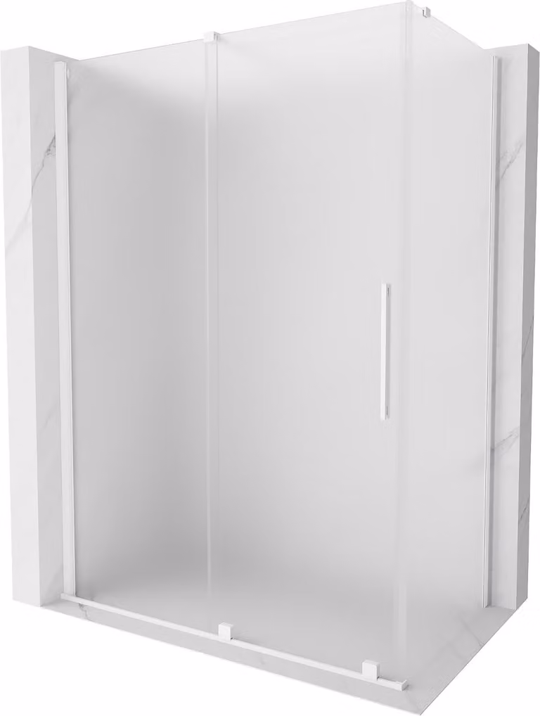 Mexen Velar cabina doccia scorrevole 130 x 75 cm, brina, bianca - 871-130-075-31-20