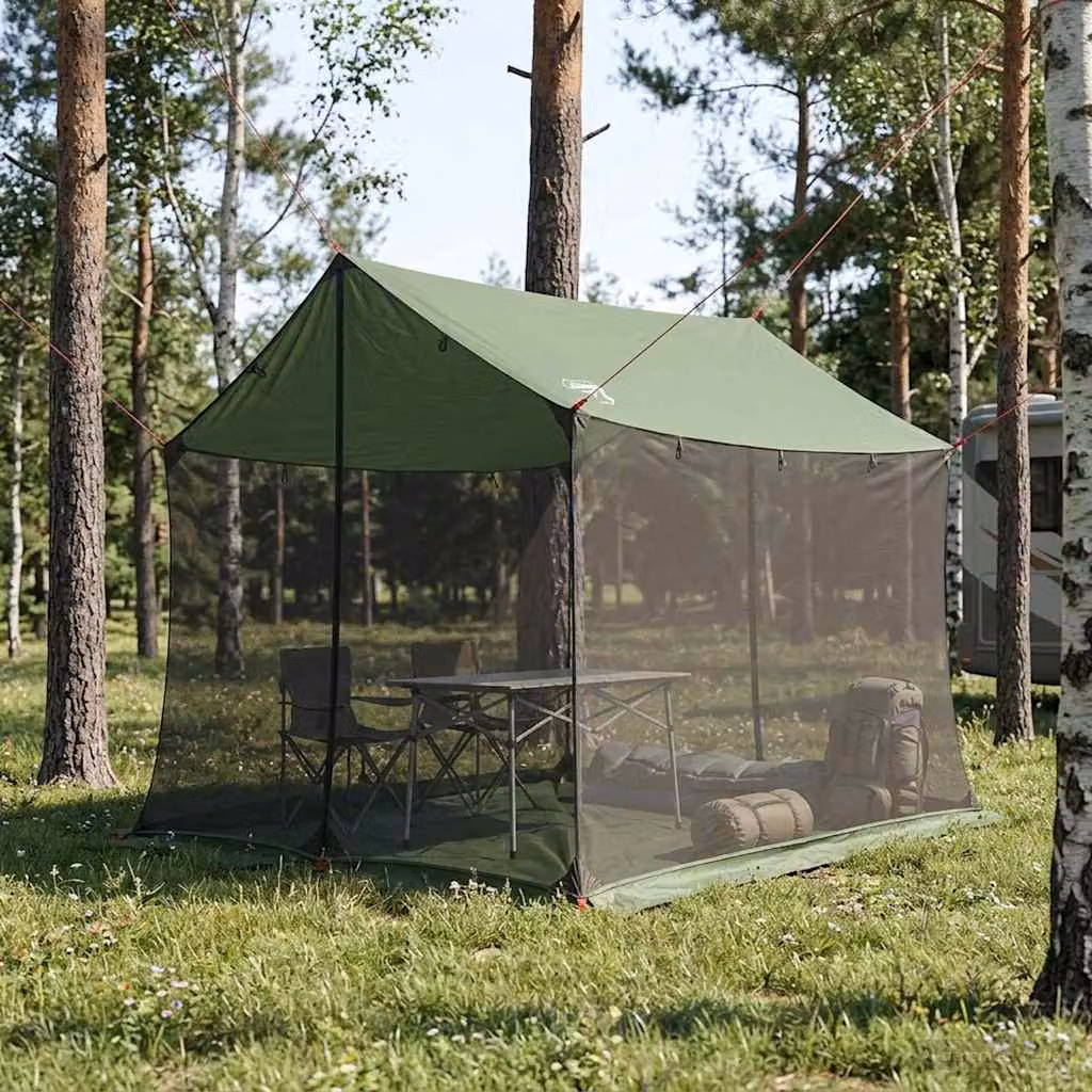 Telo da campeggio vidaXL con pareti in rete verde L/P/H: 270 x 210 x 210 cm