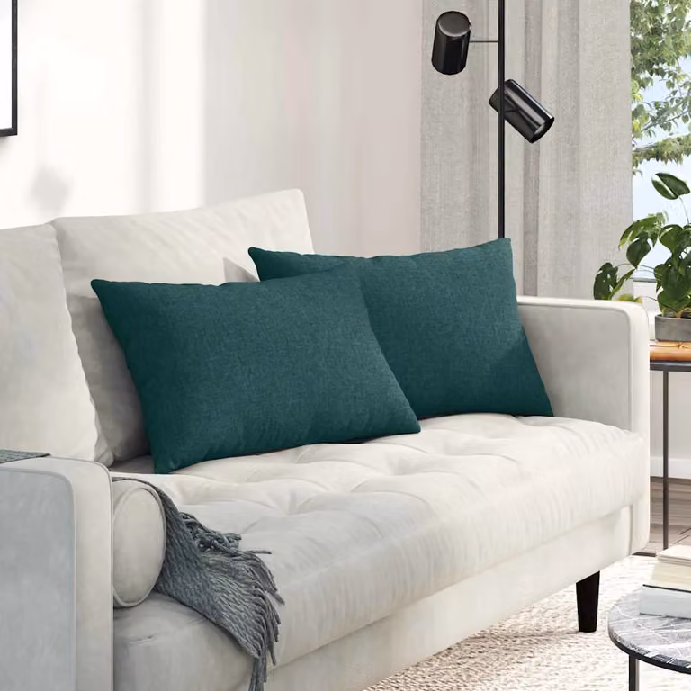 Set di 2 cuscini da divano vidaXL in tessuto verde con fodera rimovibile, L 60 cm x P 40 cm x H 40 cm