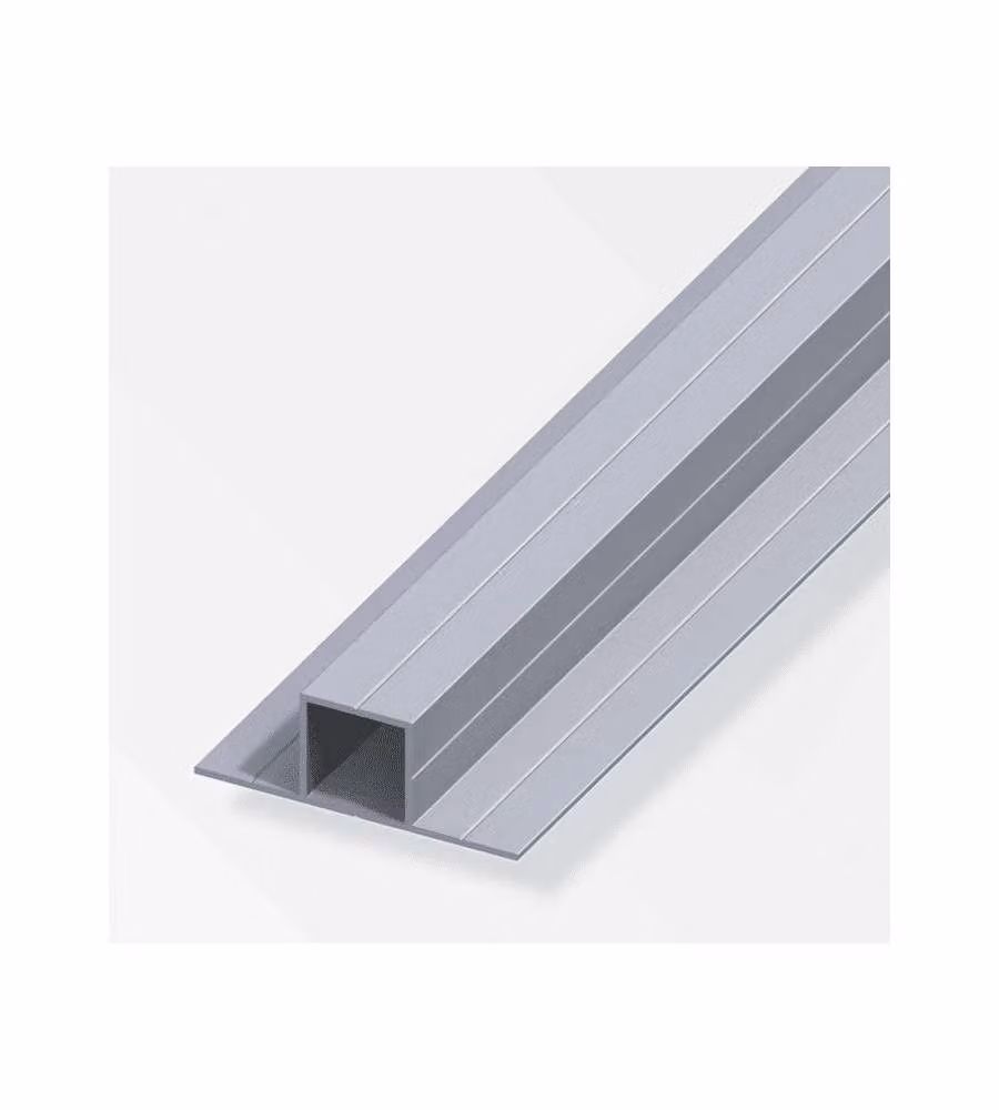 ALFER Tubo quadrato alluminio naturale 1m 2 lati a 180° 23,5mm