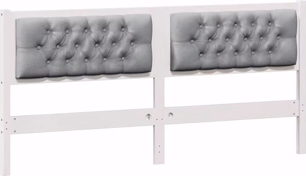 Testiera Bianco e grigio chiaro 180 cm Legno di pino massello