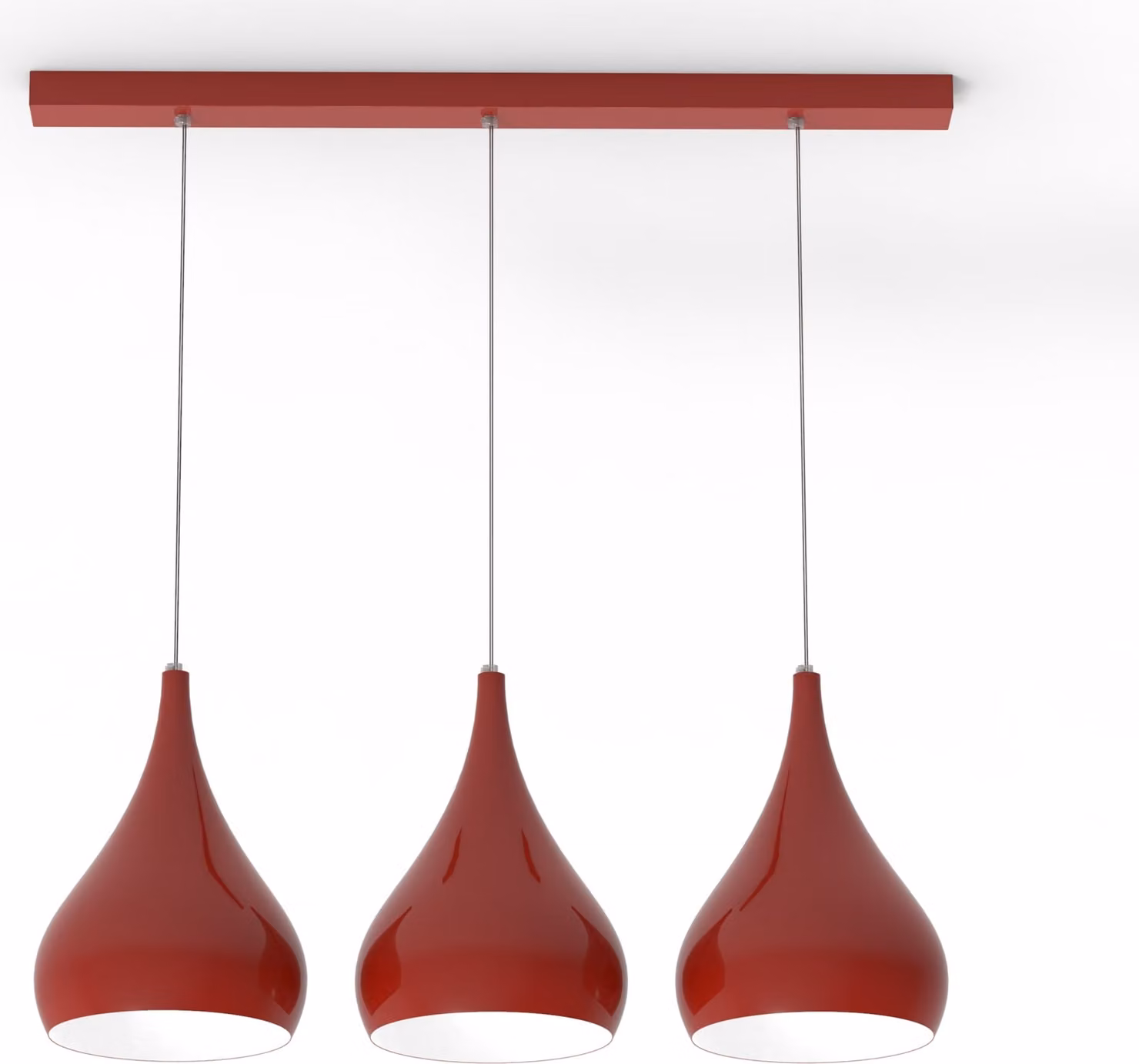 Lampada A Sospensione Calice Lineare X3 Bicolore Lucida