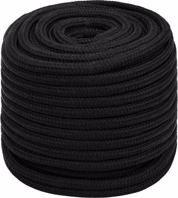 Corda multiuso in plastica vidaXL nera, diametro 18 mm, lunghezza 100 m