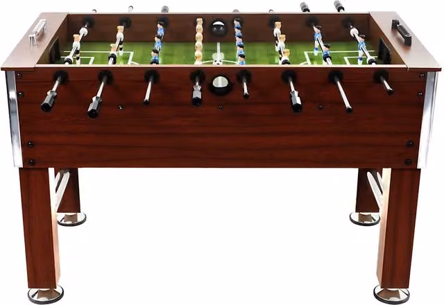Tavolo Calcio Balilla in Acciaio e Legno Marrone CF9326485 L: 140 cm, P: 74,5 cm, H: 87,5 cm